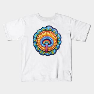 Mushroom Mandala - Flower Power Kids T-Shirt